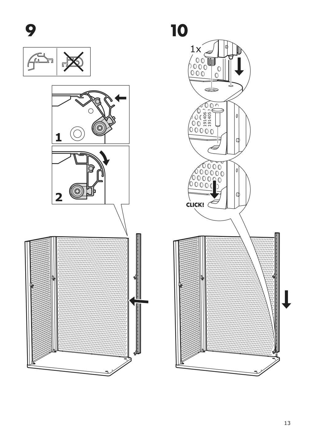 Assembly instructions for IKEA Bekant storage unit mesh white | Page 13 - IKEA BEKANT storage unit on casters 092.825.47