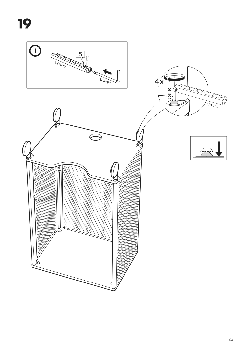 Assembly instructions for IKEA Bekant storage unit mesh white | Page 23 - IKEA BEKANT storage unit on casters 092.825.47