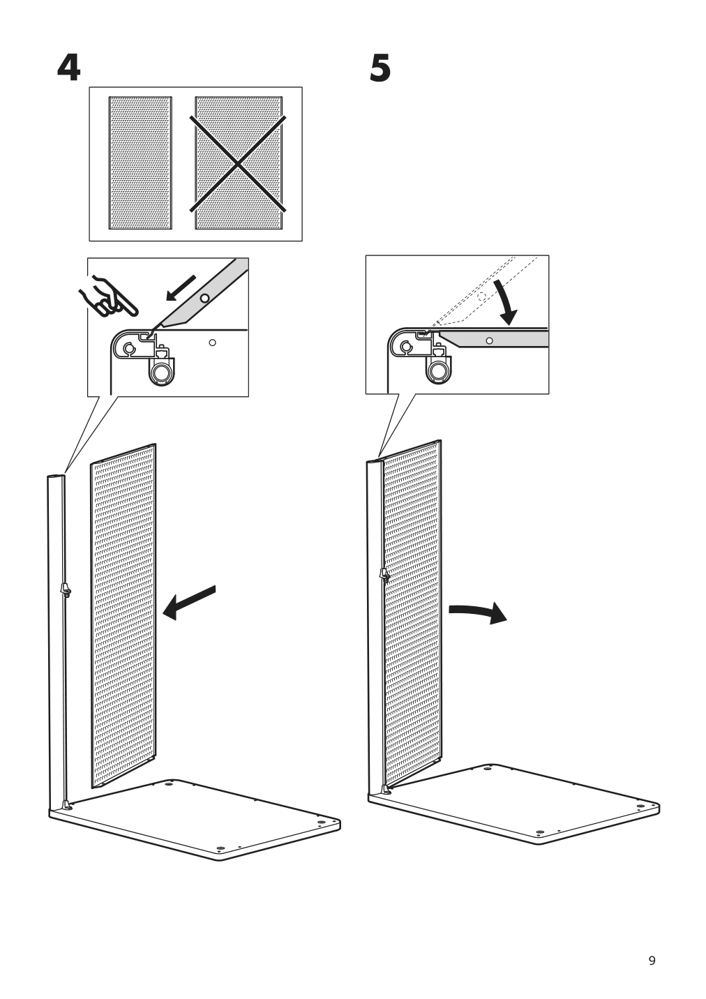 Assembly instructions for IKEA Bekant storage unit mesh white | Page 9 - IKEA BEKANT storage unit on casters 092.825.47