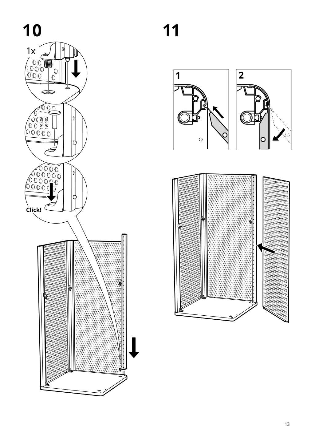 Assembly instructions for IKEA Bekant storage unit on casters mesh black | Page 13 - IKEA BEKANT storage unit on casters 205.913.70