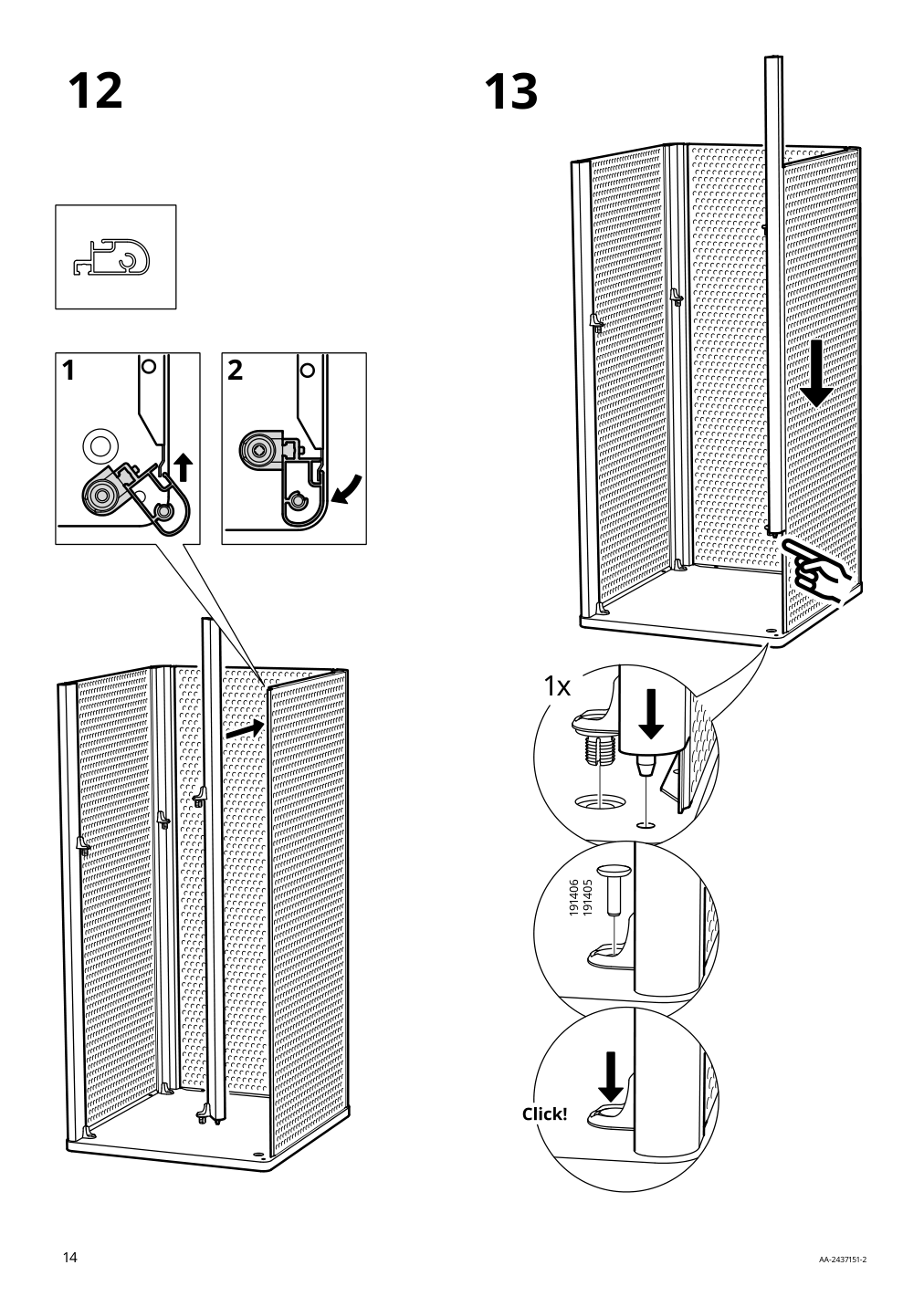 Assembly instructions for IKEA Bekant storage unit on casters mesh black | Page 14 - IKEA BEKANT storage unit on casters 205.913.70