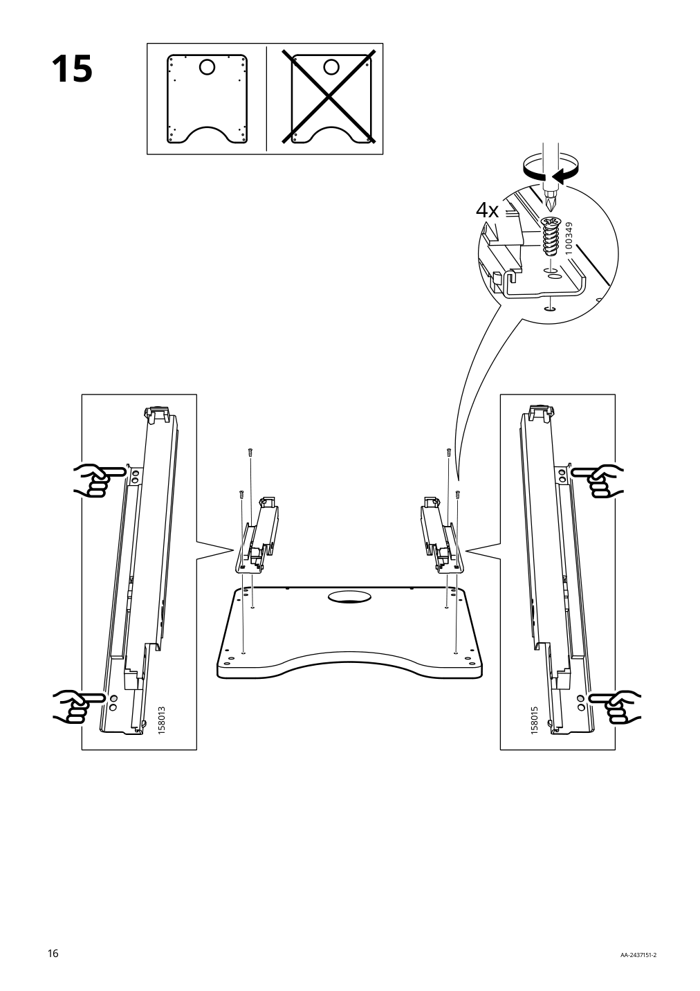 Assembly instructions for IKEA Bekant storage unit on casters mesh black | Page 16 - IKEA BEKANT storage unit on casters 205.913.70