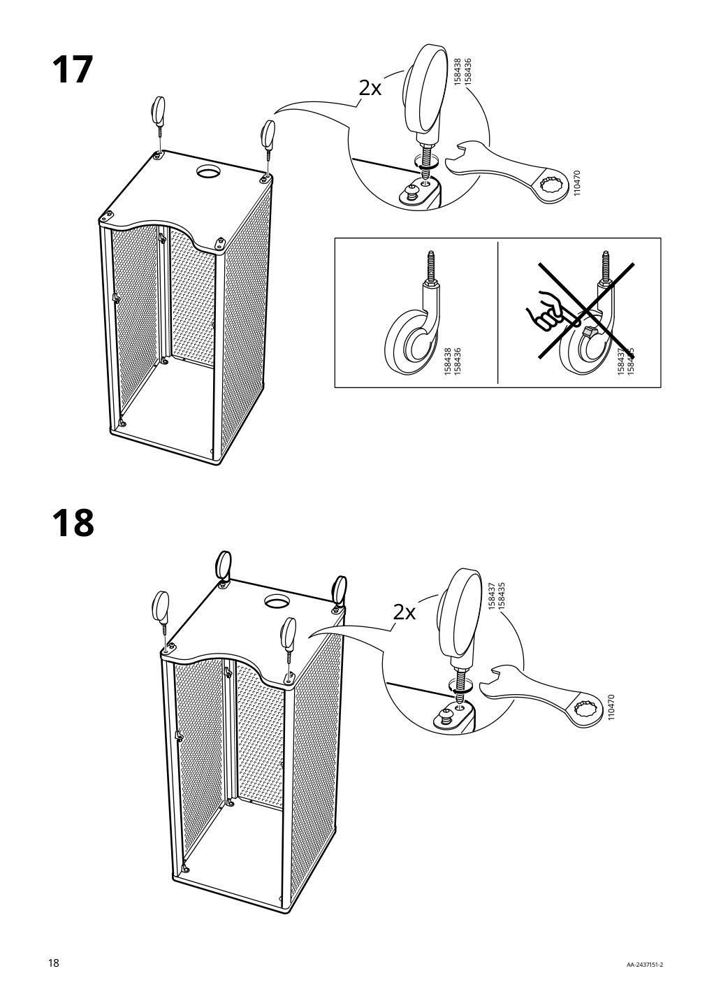 Assembly instructions for IKEA Bekant storage unit on casters mesh black | Page 18 - IKEA BEKANT storage unit on casters 205.913.70