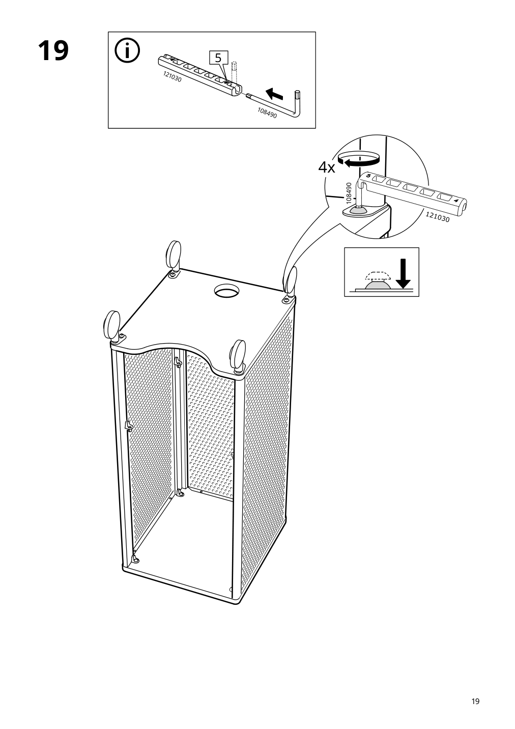 Assembly instructions for IKEA Bekant storage unit on casters mesh black | Page 19 - IKEA BEKANT storage unit on casters 205.913.70