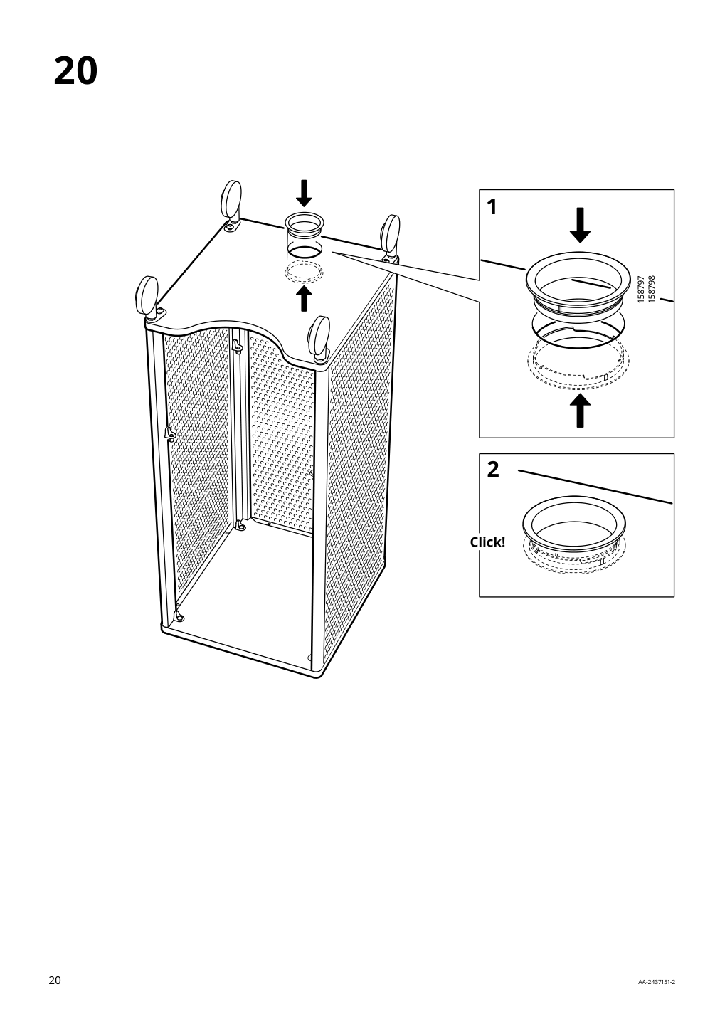 Assembly instructions for IKEA Bekant storage unit on casters mesh black | Page 20 - IKEA BEKANT storage unit on casters 205.913.70