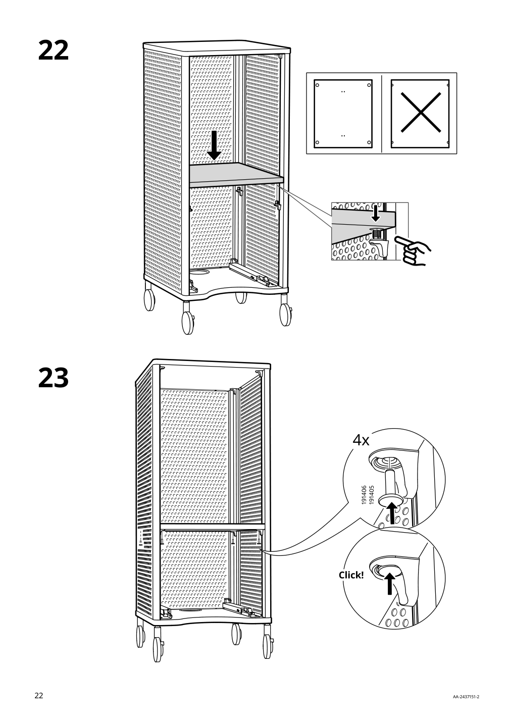 Assembly instructions for IKEA Bekant storage unit on casters mesh black | Page 22 - IKEA BEKANT storage unit on casters 205.913.70