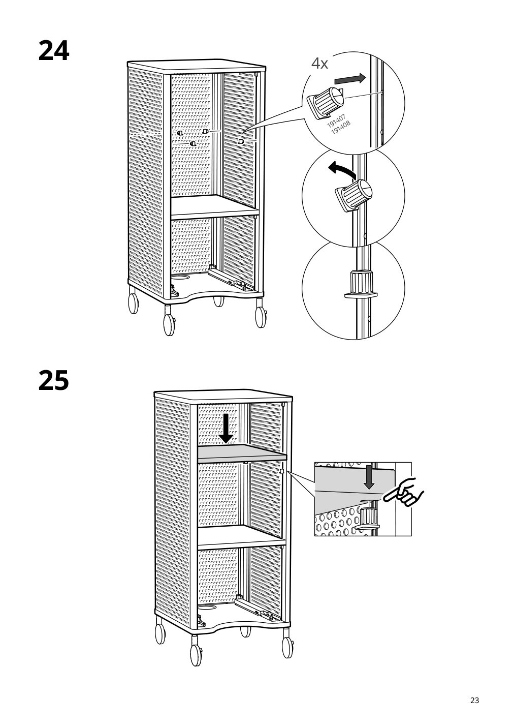 Assembly instructions for IKEA Bekant storage unit on casters mesh black | Page 23 - IKEA BEKANT storage unit on casters 205.913.70