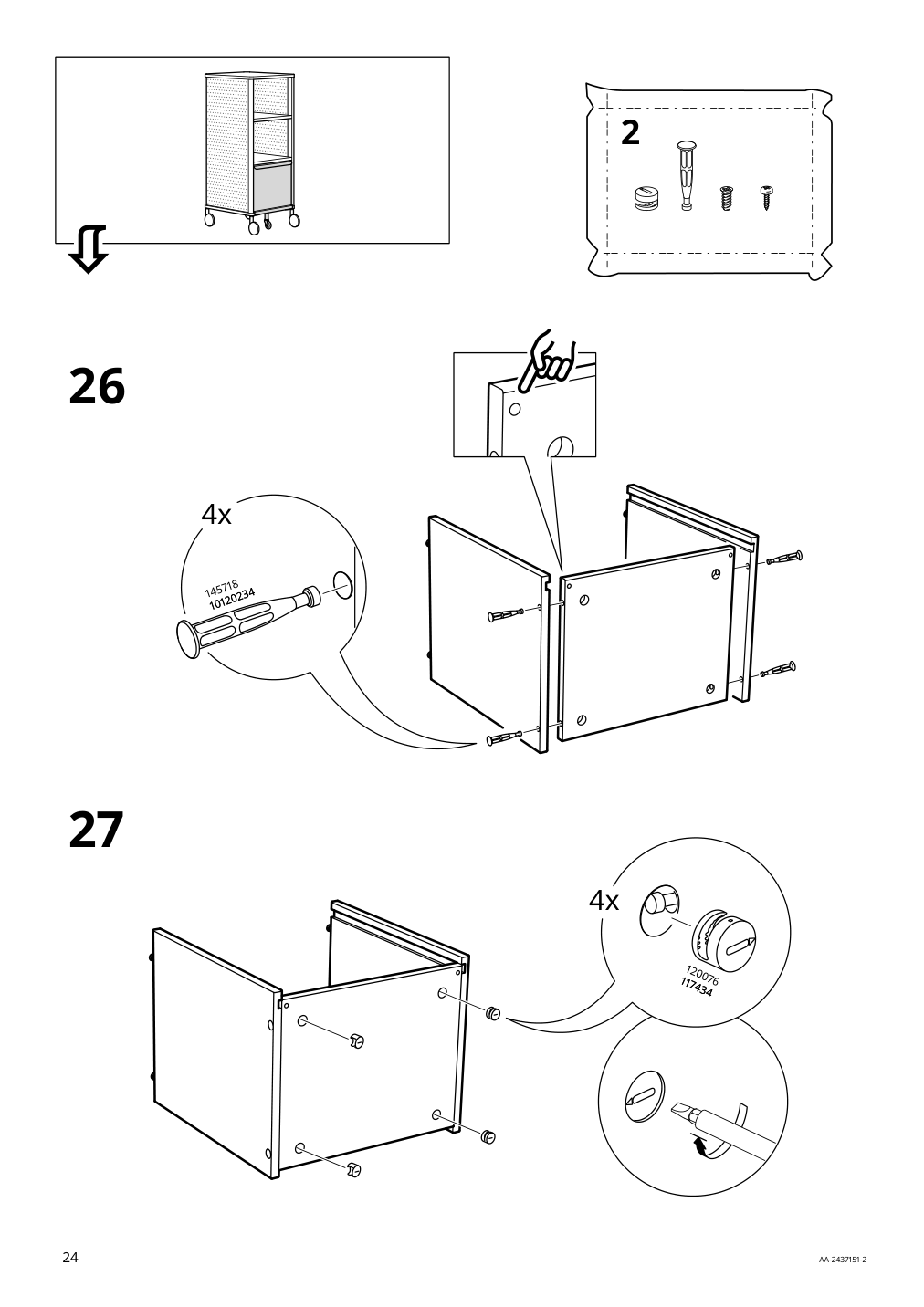 Assembly instructions for IKEA Bekant storage unit on casters mesh black | Page 24 - IKEA BEKANT storage unit on casters 205.913.70