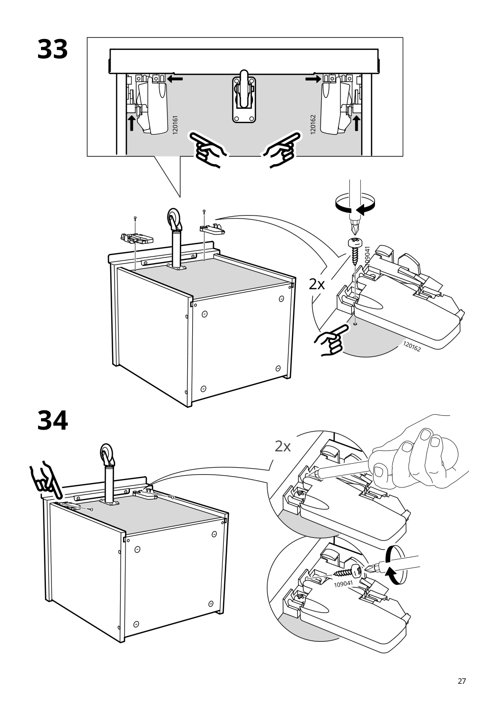 Assembly instructions for IKEA Bekant storage unit on casters mesh black | Page 27 - IKEA BEKANT storage unit on casters 205.913.70