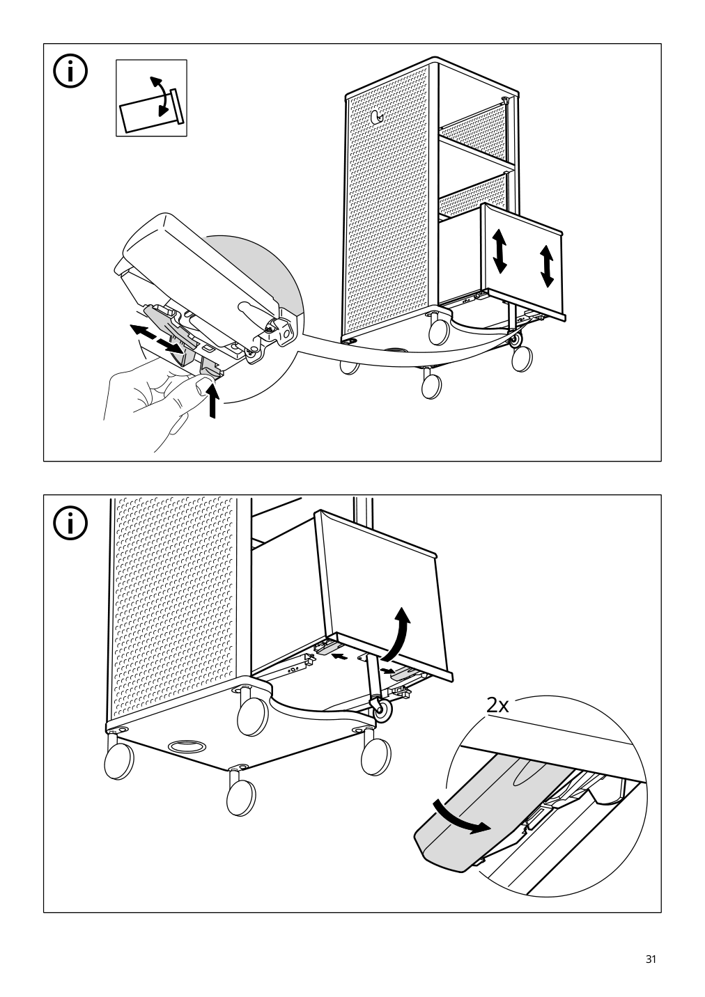 Assembly instructions for IKEA Bekant storage unit on casters mesh black | Page 31 - IKEA BEKANT storage unit on casters 205.913.70