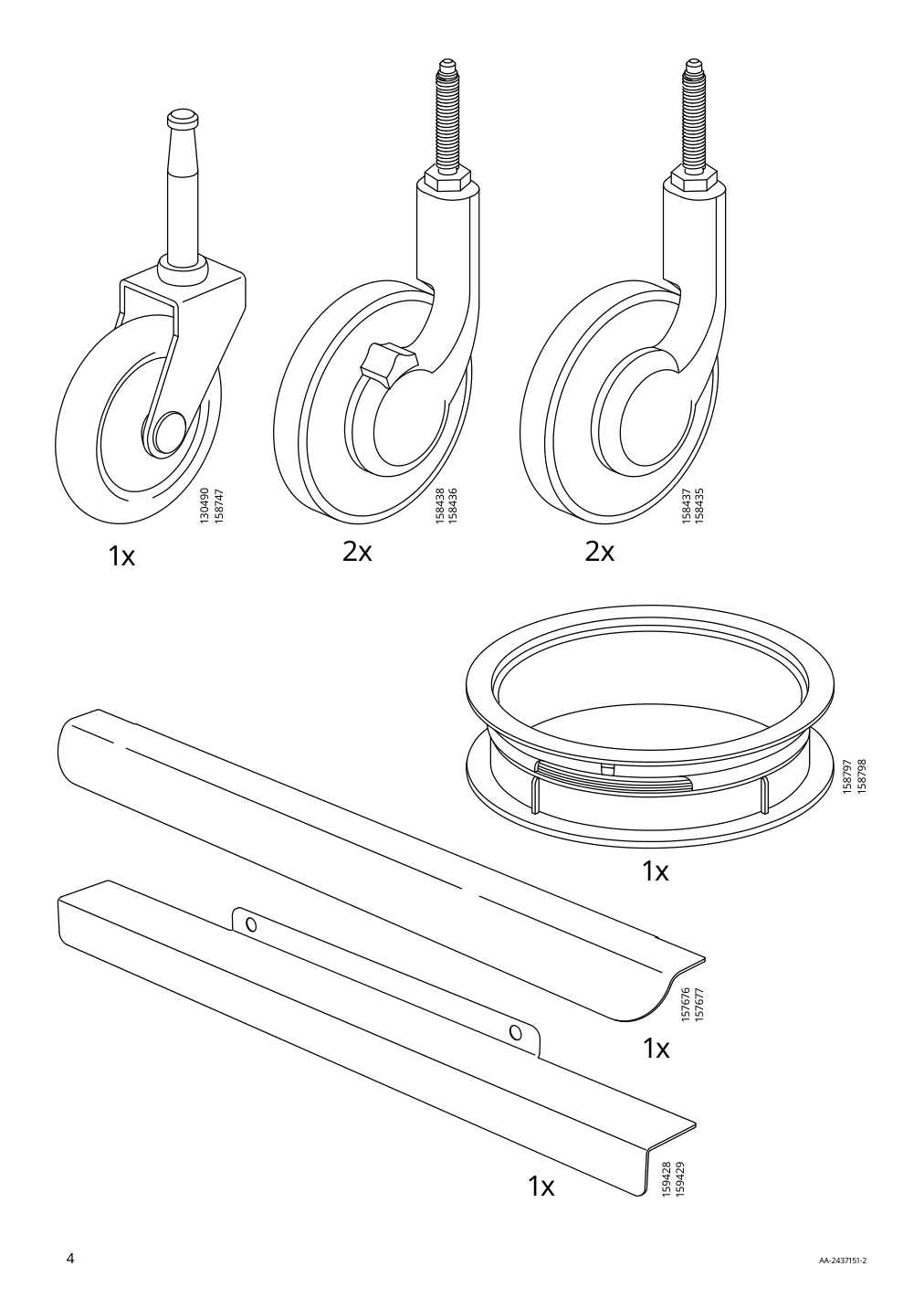 Assembly instructions for IKEA Bekant storage unit on casters mesh black | Page 4 - IKEA BEKANT storage unit on casters 205.913.70