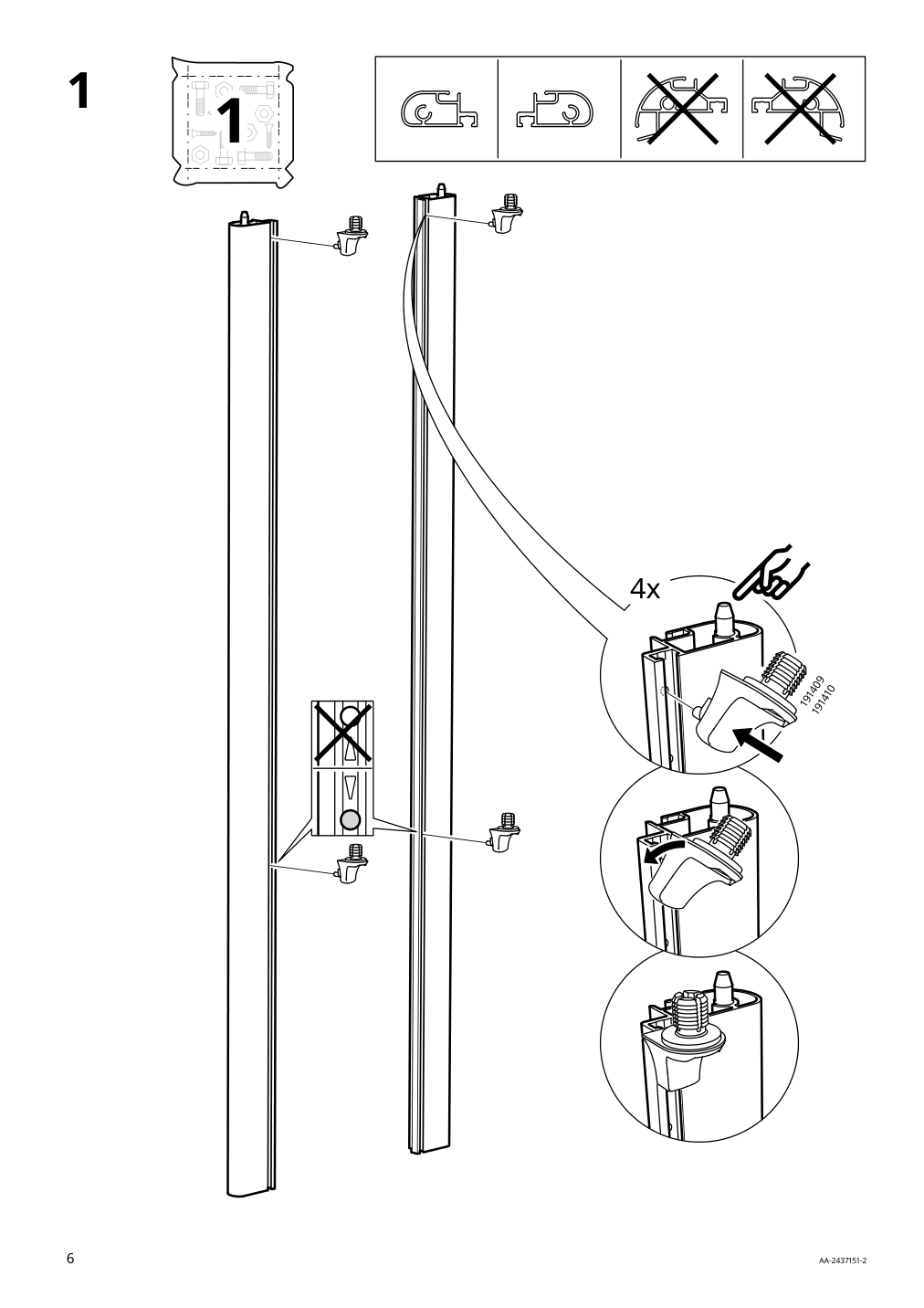 Assembly instructions for IKEA Bekant storage unit on casters mesh black | Page 6 - IKEA BEKANT storage unit on casters 205.913.70