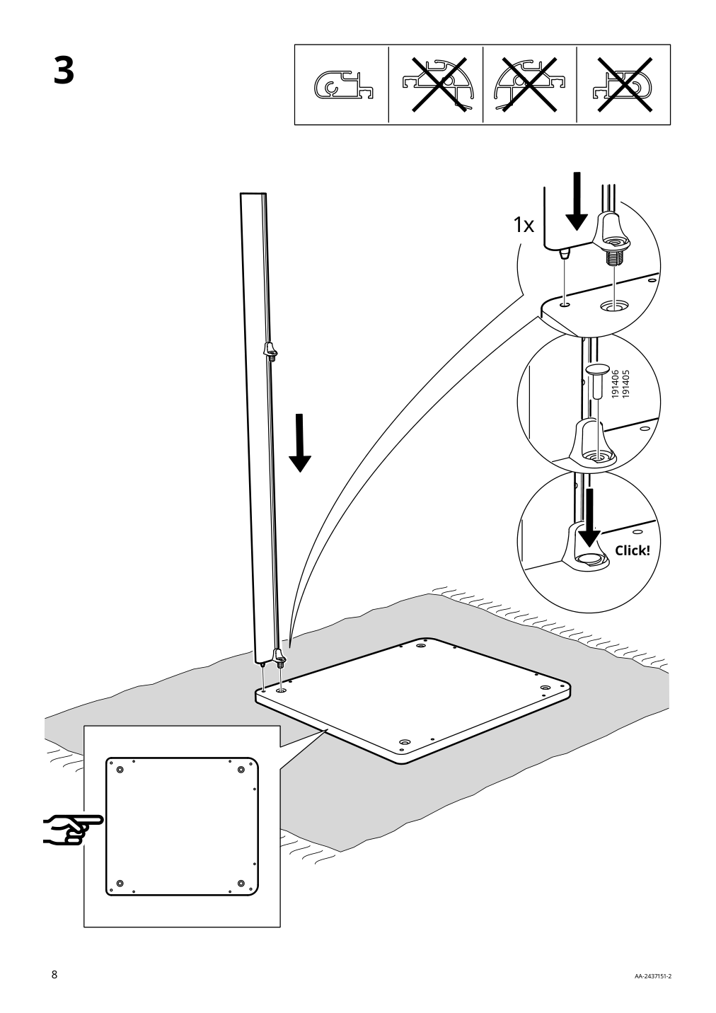 Assembly instructions for IKEA Bekant storage unit on casters mesh black | Page 8 - IKEA BEKANT storage unit on casters 205.913.70