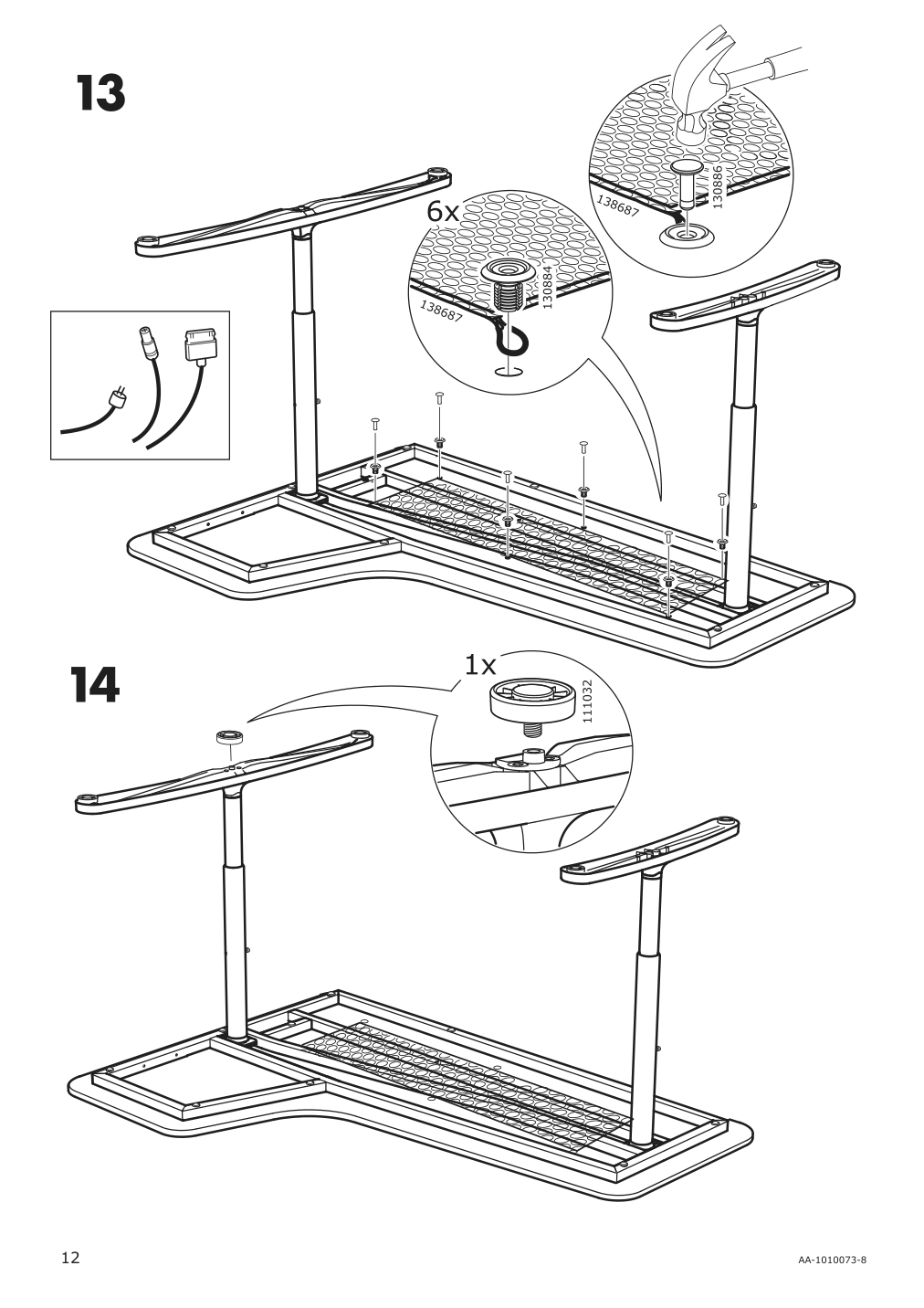 Assembly instructions for IKEA Bekant underframe for corner table top black | Page 12 - IKEA BEKANT underframe for corner table top 502.529.67