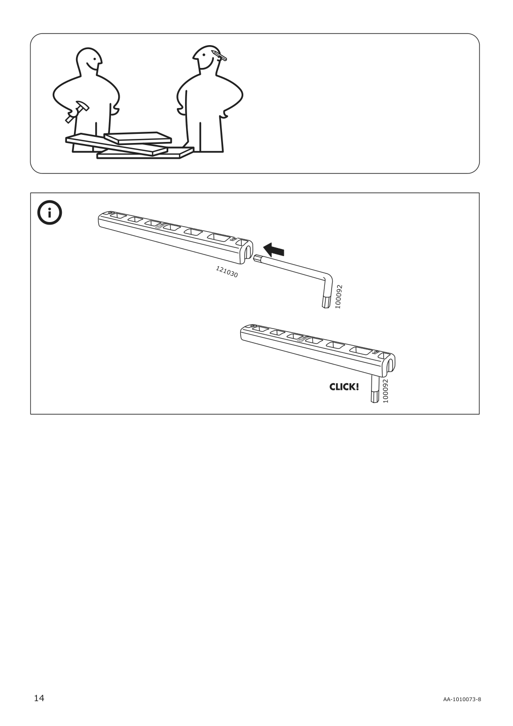 Assembly instructions for IKEA Bekant underframe for corner table top white | Page 14 - IKEA BEKANT corner desk-left 192.828.44