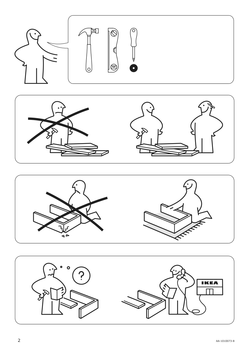 Assembly instructions for IKEA Bekant underframe for corner table top white | Page 2 - IKEA BEKANT workstation 190.465.74