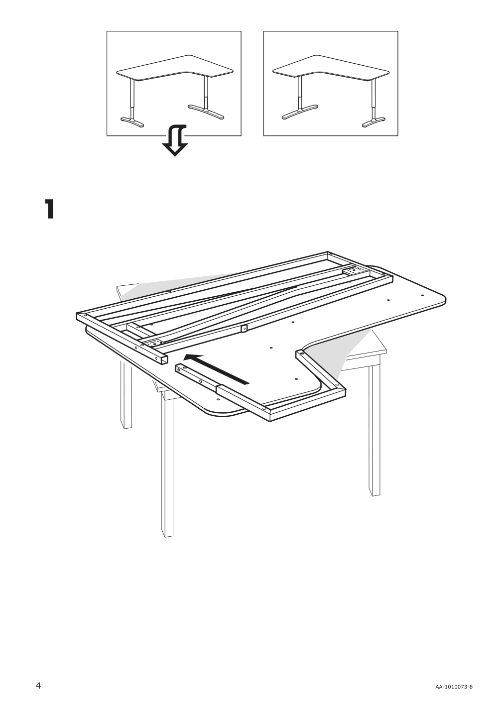 Assembly instructions for IKEA Bekant underframe for corner table top black | Page 4 - IKEA BEKANT workstation 892.826.14