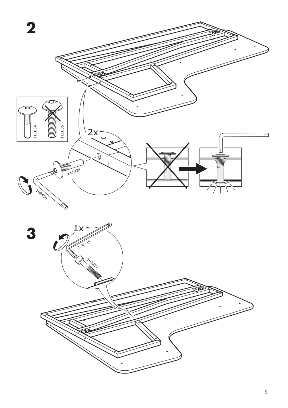 Assembly instructions for IKEA Bekant underframe for corner table top white | Page 5 - IKEA BEKANT corner desk-left 192.828.44