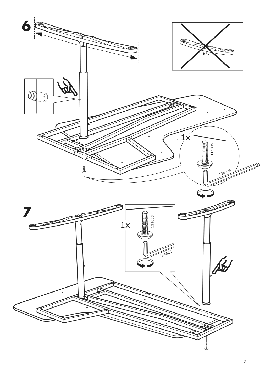 Assembly instructions for IKEA Bekant underframe for corner table top black | Page 7 - IKEA BEKANT corner desk-left 692.828.08