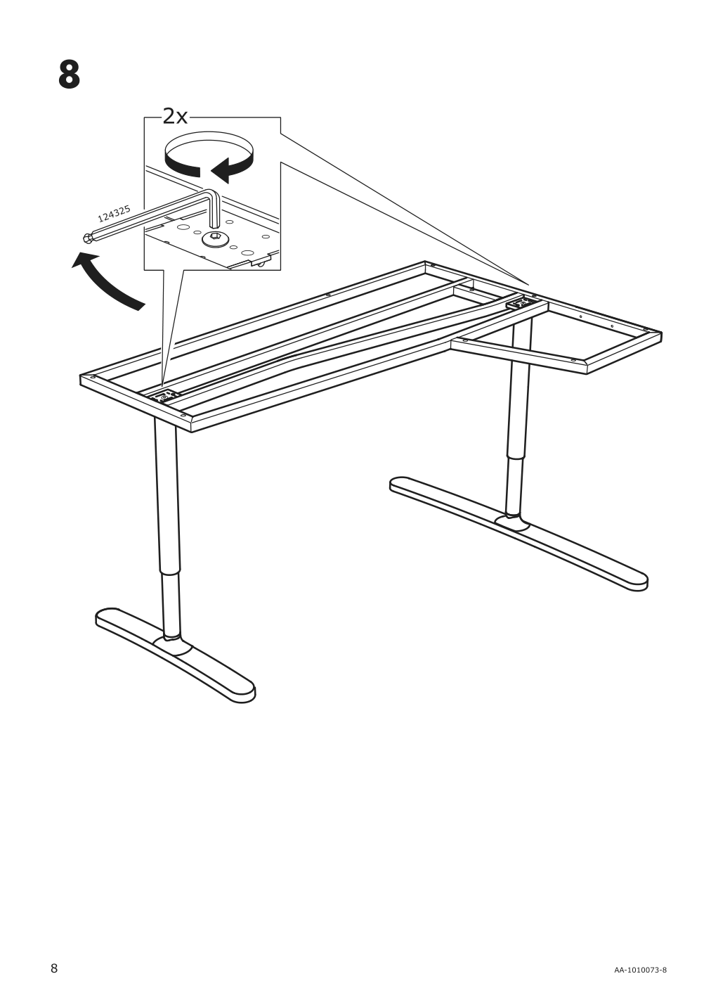 Assembly instructions for IKEA Bekant underframe for corner table top white | Page 8 - IKEA BEKANT corner desk-left 192.828.44