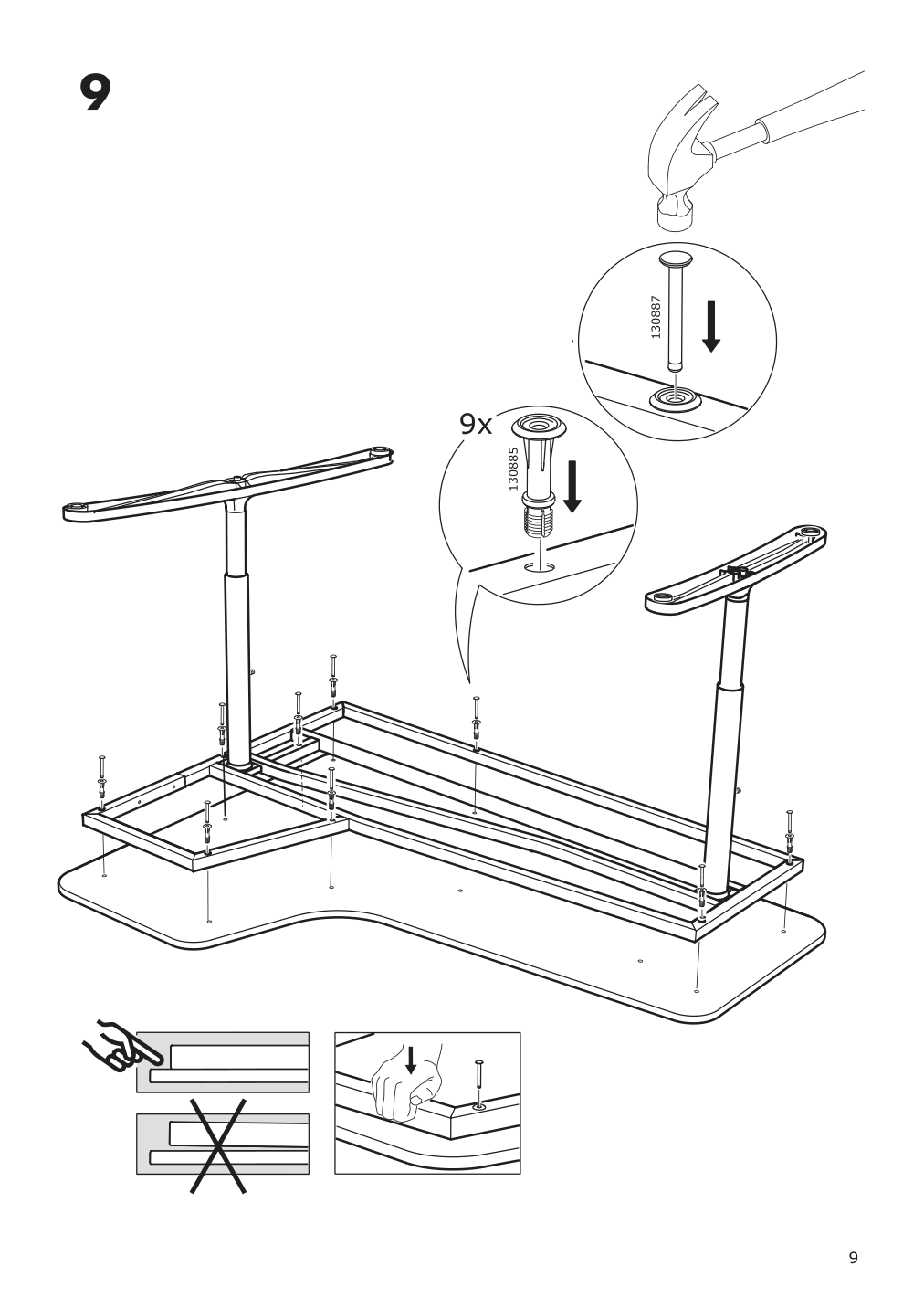 Assembly instructions for IKEA Bekant underframe for corner table top black | Page 9 - IKEA BEKANT corner desk-right 090.064.27