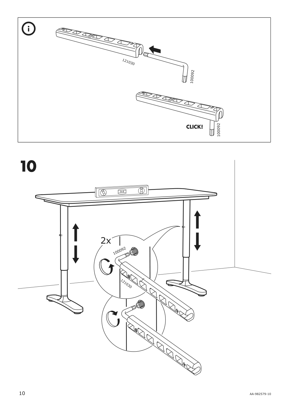 Assembly instructions for IKEA Bekant underframe for table top white | Page 10 - IKEA BEKANT desk with screen 693.872.97