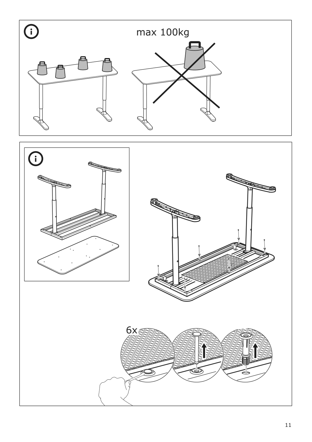 Assembly instructions for IKEA Bekant underframe for table top white | Page 11 - IKEA BEKANT / MATCHSPEL desk and chair 294.409.56