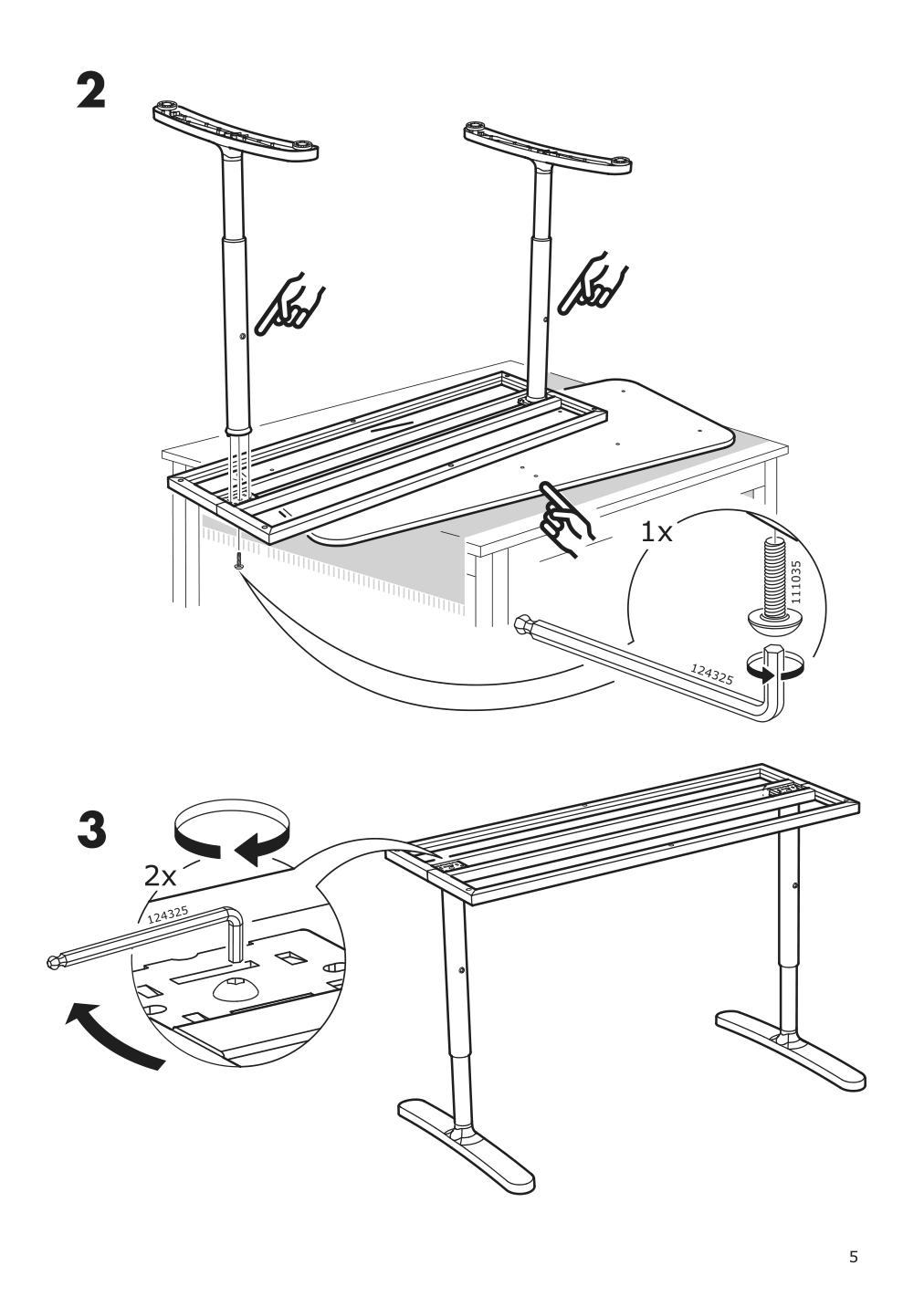 Assembly instructions for IKEA Bekant underframe for table top white | Page 5 - IKEA BEKANT desk with screen 093.873.61