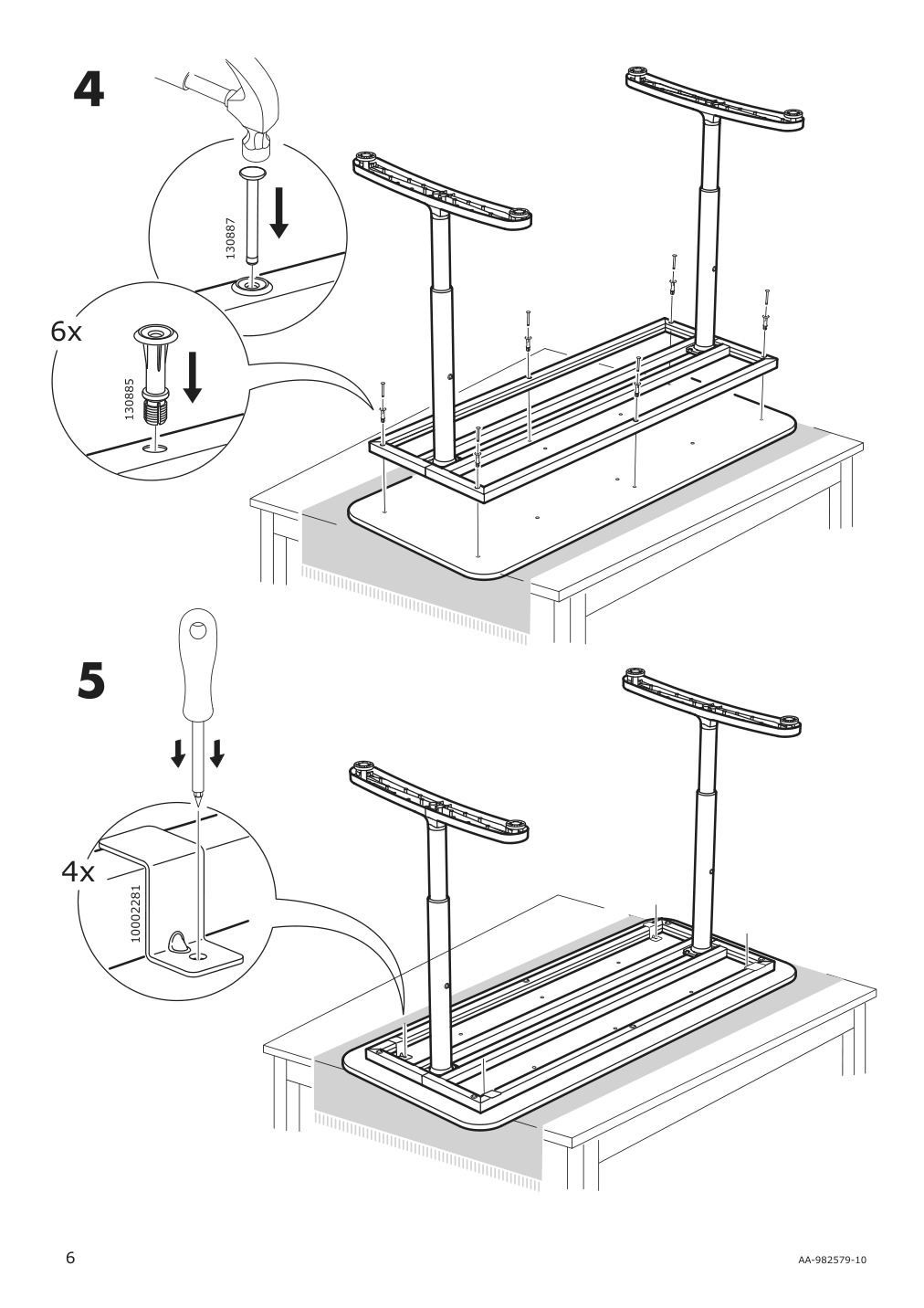 Assembly instructions for IKEA Bekant underframe for table top black | Page 6 - IKEA BEKANT / MATCHSPEL desk and chair 194.407.92