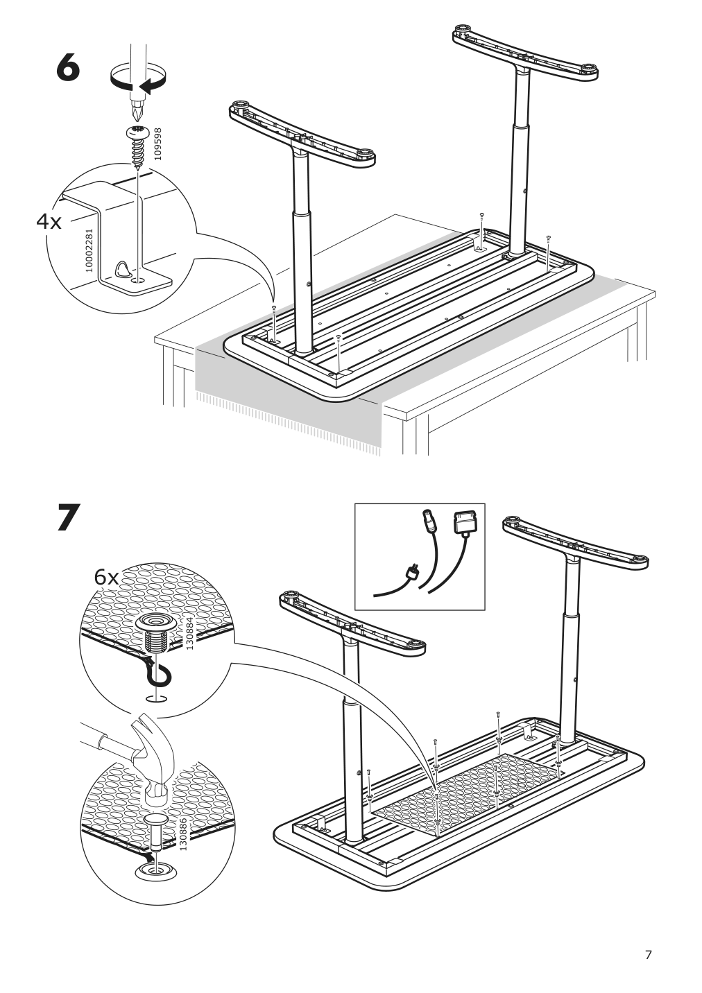 Assembly instructions for IKEA Bekant underframe for table top white | Page 7 - IKEA BEKANT desk 192.827.64