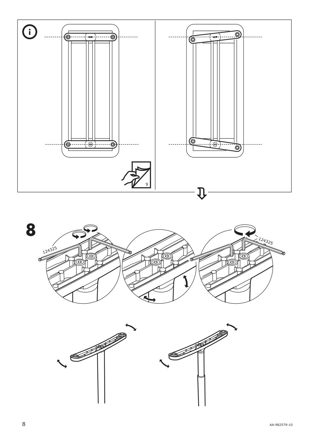 Assembly instructions for IKEA Bekant underframe for table top black | Page 8 - IKEA BEKANT desk 692.825.92