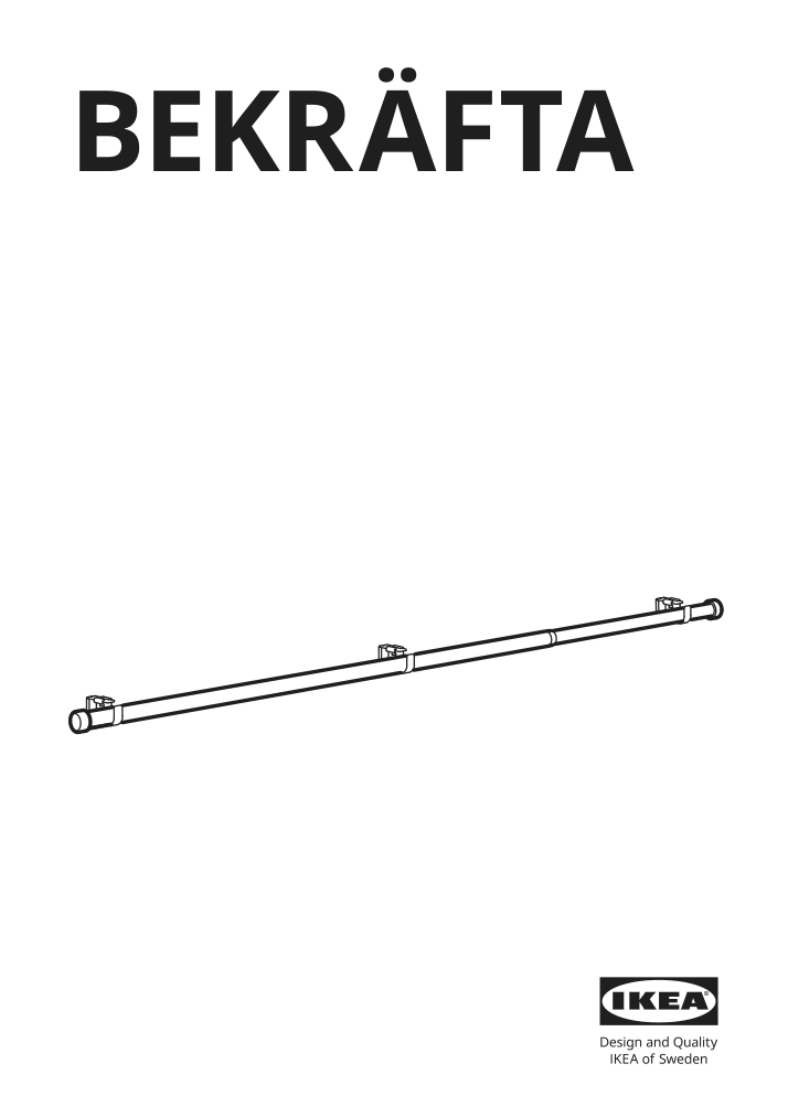 Assembly instructions for IKEA Bekraefta curtain rod set black | Page 1 - IKEA BEKRÄFTA curtain rod set 304.896.83