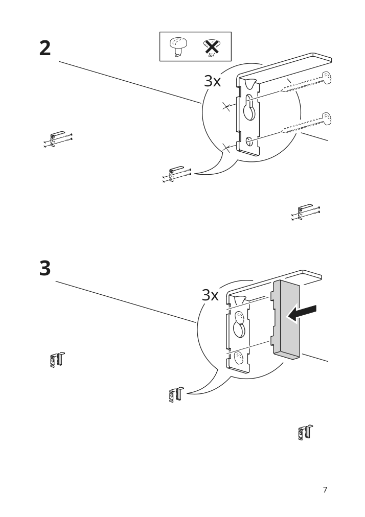 Assembly instructions for IKEA Bekraefta curtain rod set black | Page 7 - IKEA BEKRÄFTA curtain rod set 304.896.83