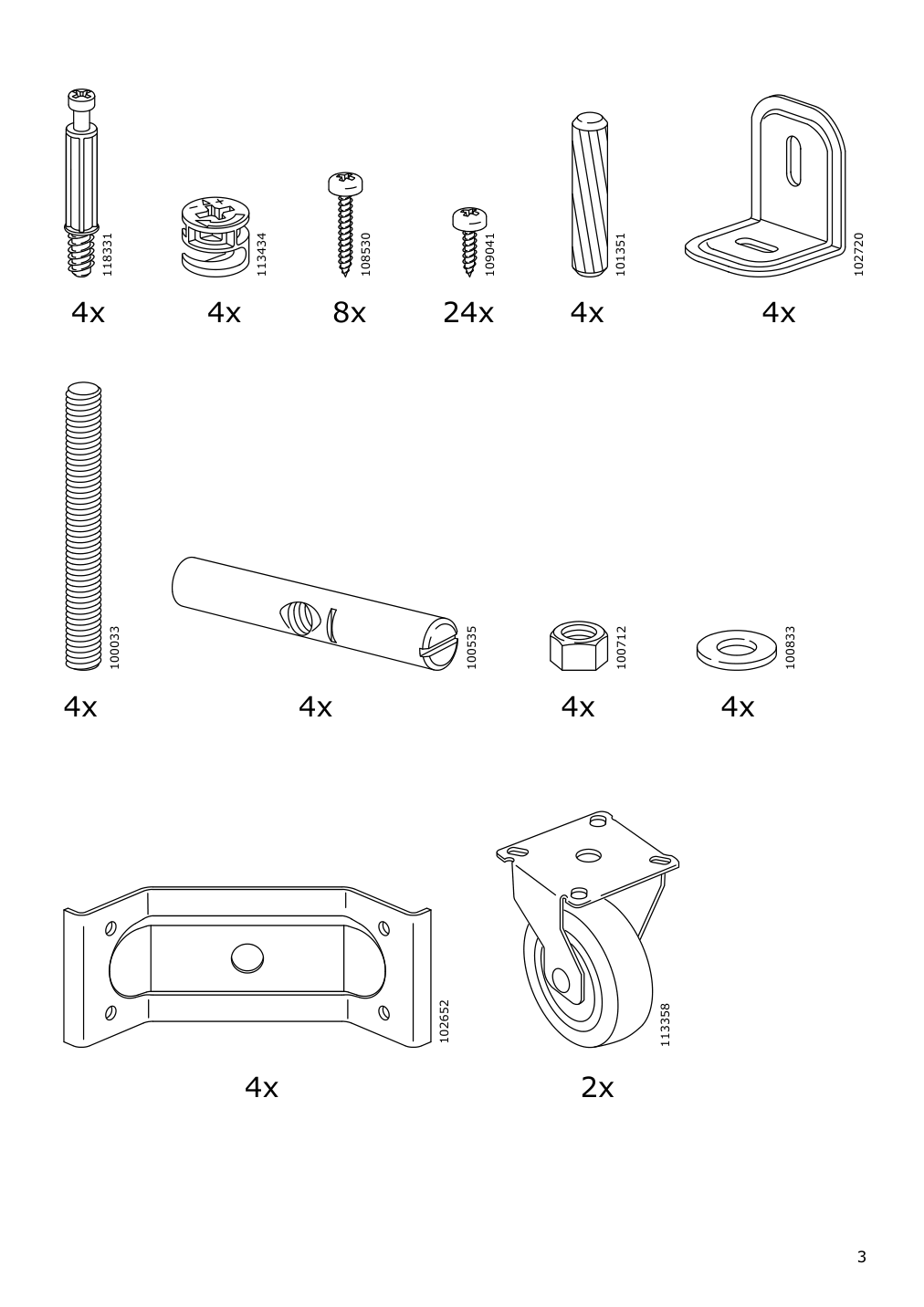 Assembly instructions for IKEA Bekvaem kitchen cart birch | Page 3 - IKEA BEKVÄM kitchen cart 302.403.48