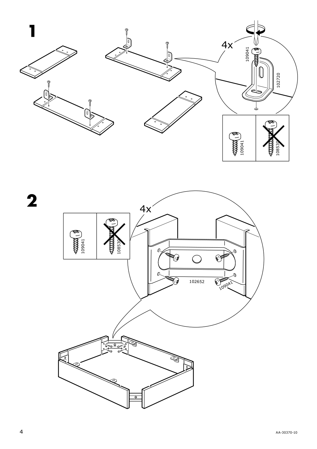 Assembly instructions for IKEA Bekvaem kitchen cart birch | Page 4 - IKEA BEKVÄM kitchen cart 302.403.48