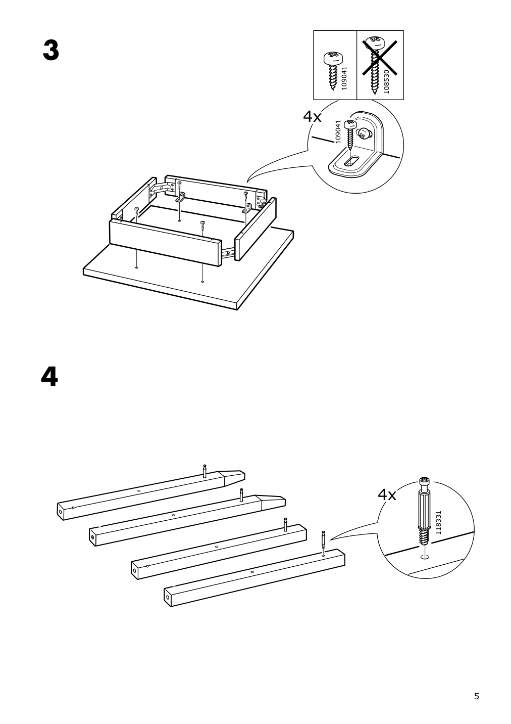 Assembly instructions for IKEA Bekvaem kitchen cart birch | Page 5 - IKEA BEKVÄM kitchen cart 302.403.48