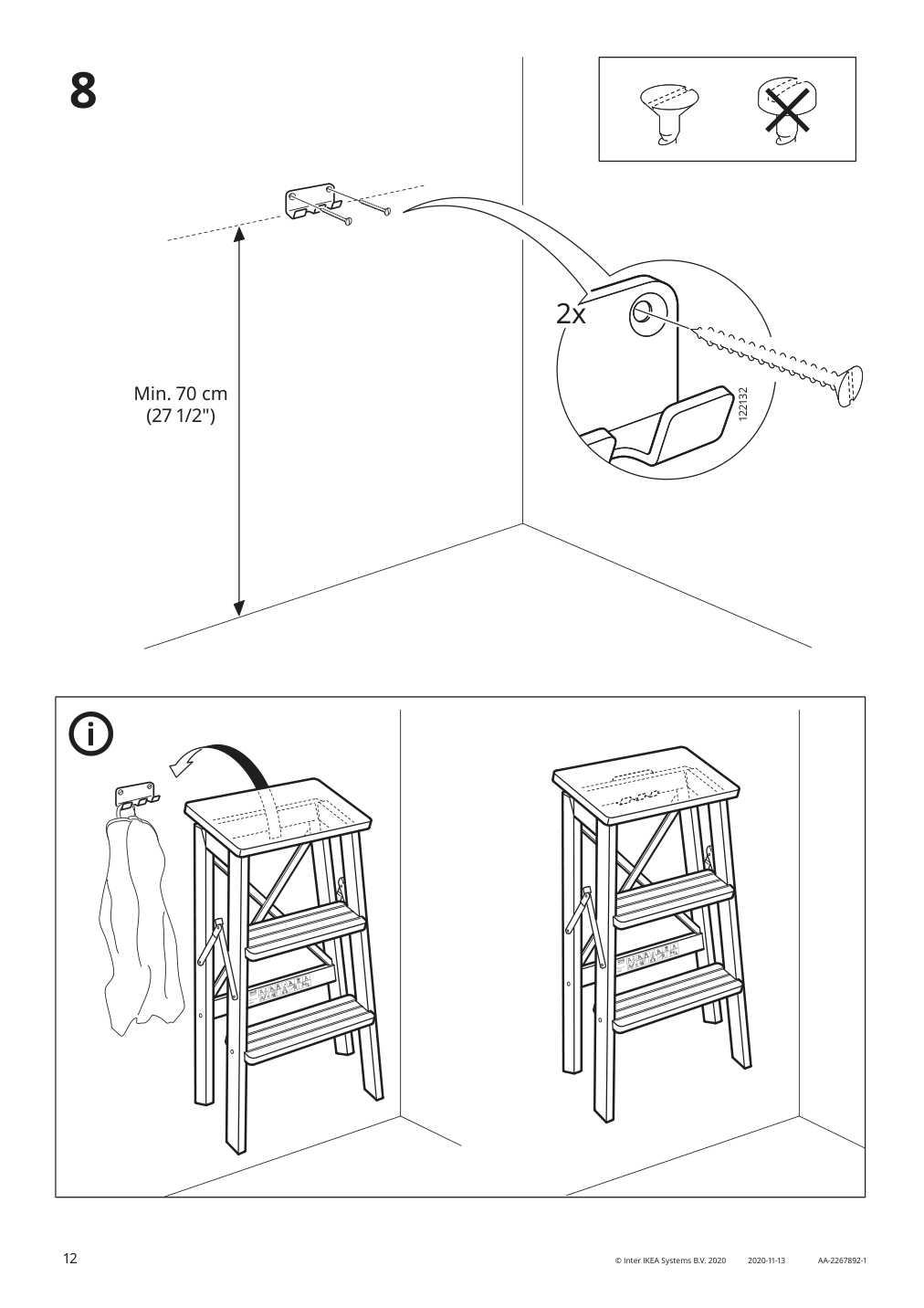 Assembly instructions for IKEA Bekvaem stepladder 3 steps black | Page 12 - IKEA BEKVÄM stepladder, 3 steps 902.198.29