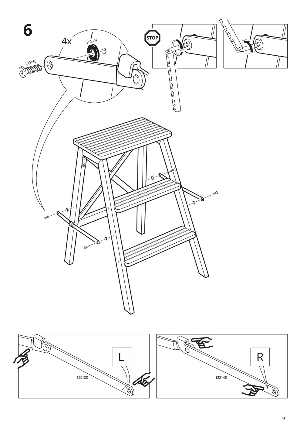 Assembly instructions for IKEA Bekvaem stepladder 3 steps black | Page 9 - IKEA BEKVÄM stepladder, 3 steps 902.198.29