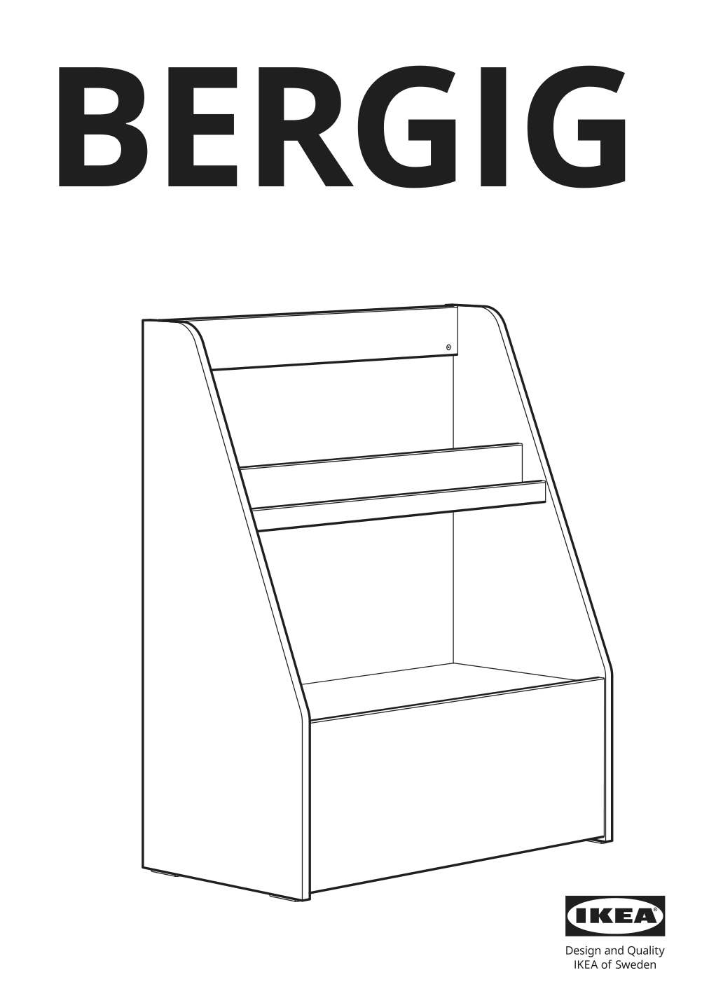 Assembly instructions for IKEA Bergig book display with storage white | Page 1 - IKEA BERGIG book display with storage 004.727.02