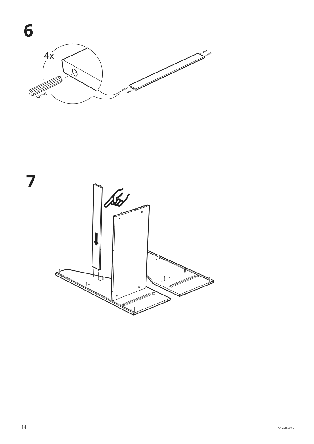 Assembly instructions for IKEA Bergig book display with storage white | Page 14 - IKEA BERGIG book display with storage 004.727.02