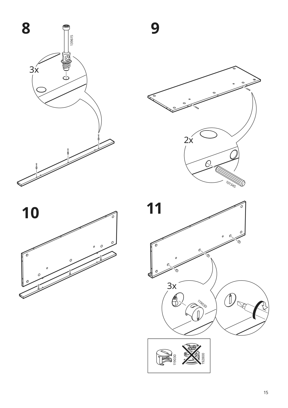 Assembly instructions for IKEA Bergig book display with storage white | Page 15 - IKEA BERGIG book display with storage 004.727.02