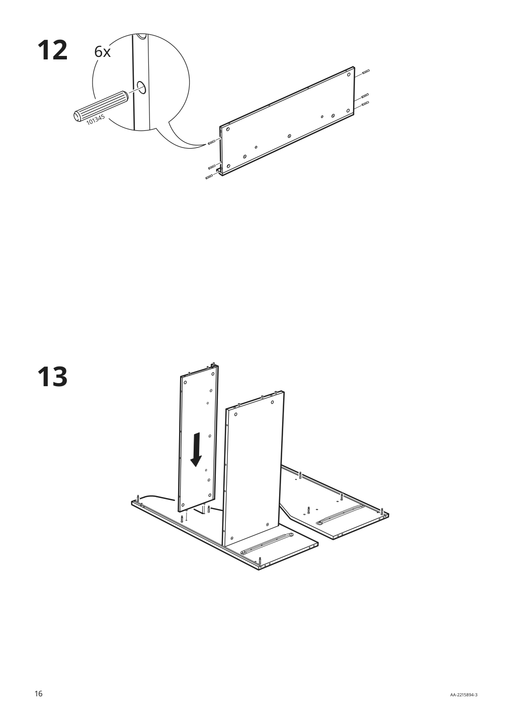 Assembly instructions for IKEA Bergig book display with storage white | Page 16 - IKEA BERGIG book display with storage 004.727.02