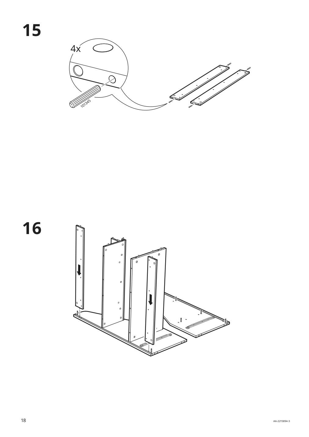 Assembly instructions for IKEA Bergig book display with storage white | Page 18 - IKEA BERGIG book display with storage 004.727.02