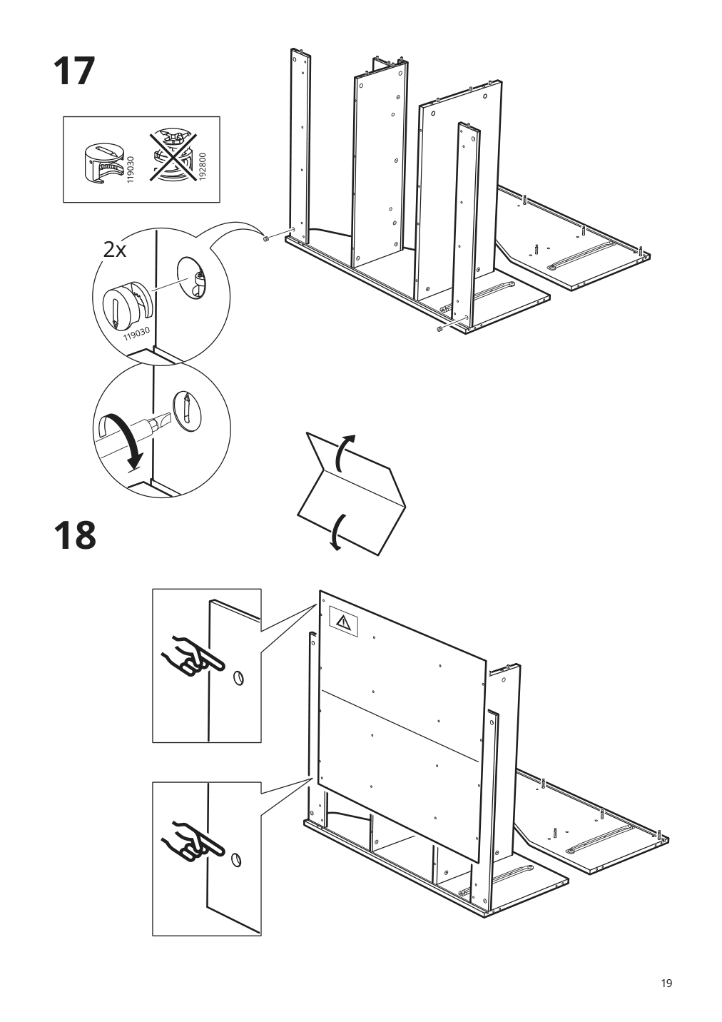 Assembly instructions for IKEA Bergig book display with storage white | Page 19 - IKEA BERGIG book display with storage 004.727.02