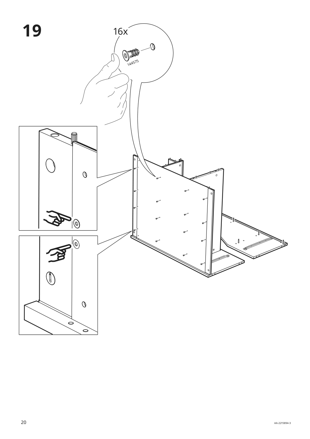 Assembly instructions for IKEA Bergig book display with storage white | Page 20 - IKEA BERGIG book display with storage 004.727.02