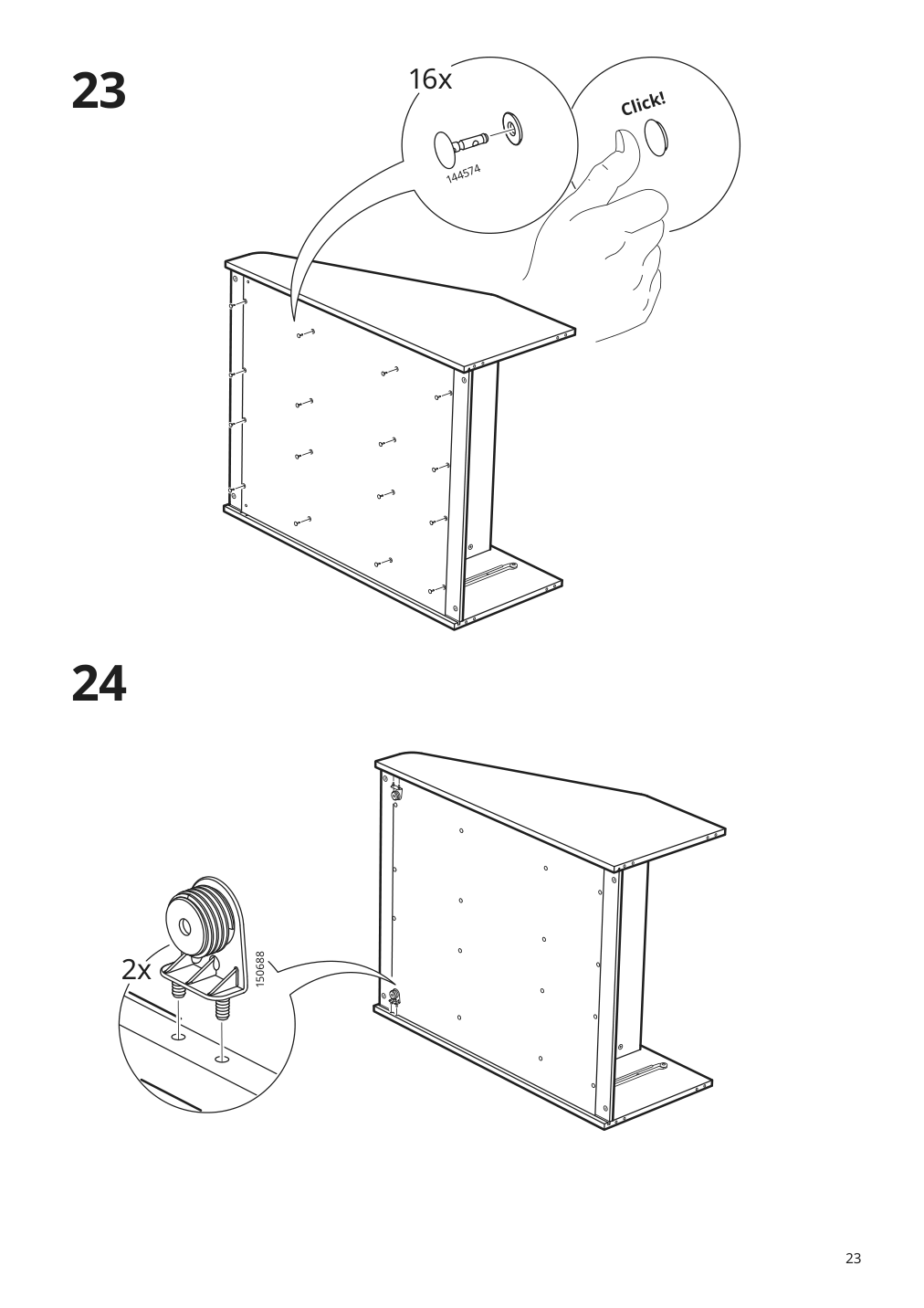 Assembly instructions for IKEA Bergig book display with storage white | Page 23 - IKEA BERGIG book display with storage 004.727.02