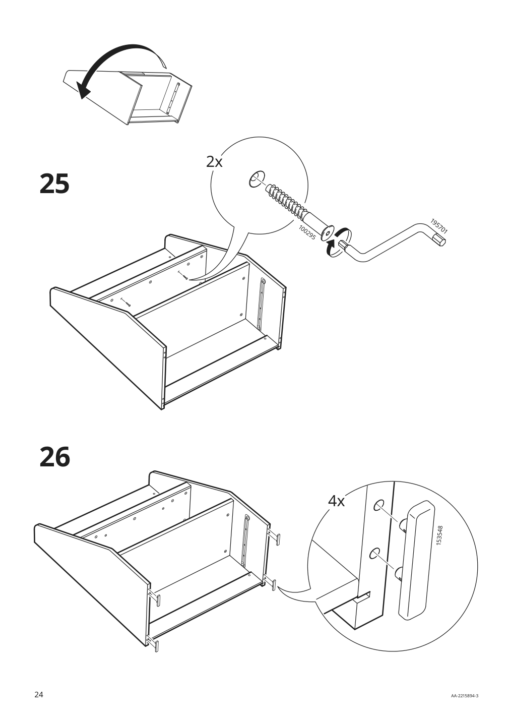 Assembly instructions for IKEA Bergig book display with storage white | Page 24 - IKEA BERGIG book display with storage 004.727.02