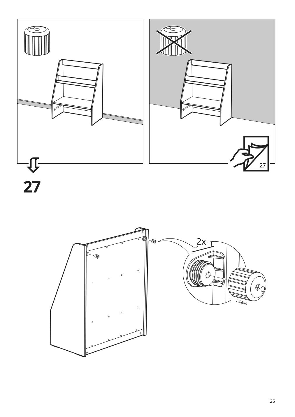 Assembly instructions for IKEA Bergig book display with storage white | Page 25 - IKEA BERGIG book display with storage 004.727.02