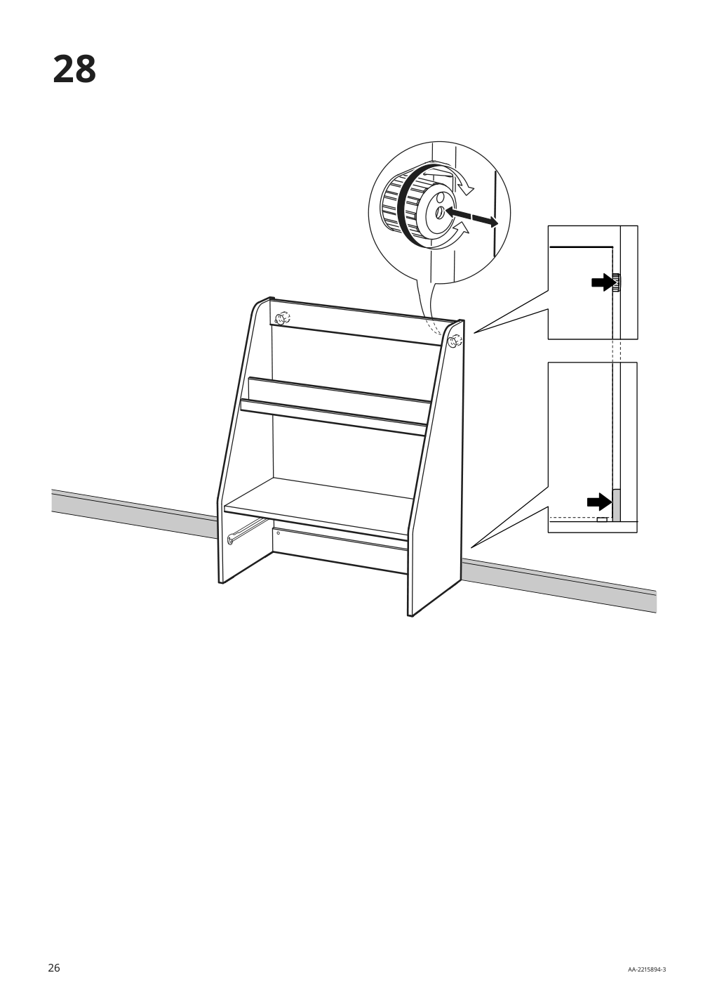 Assembly instructions for IKEA Bergig book display with storage white | Page 26 - IKEA BERGIG book display with storage 004.727.02