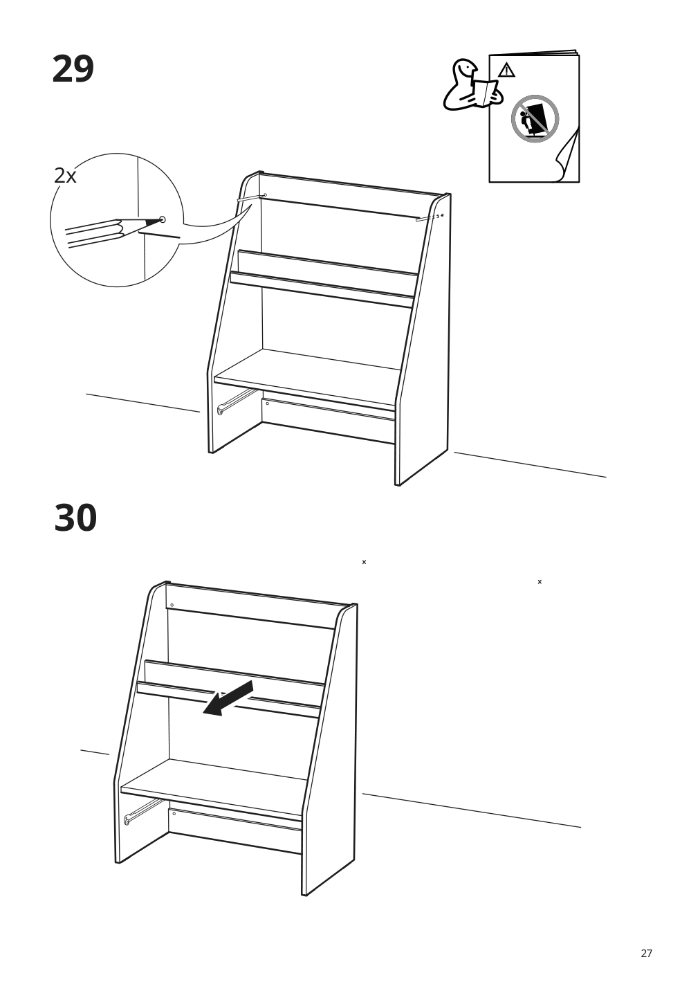 Assembly instructions for IKEA Bergig book display with storage white | Page 27 - IKEA BERGIG book display with storage 004.727.02